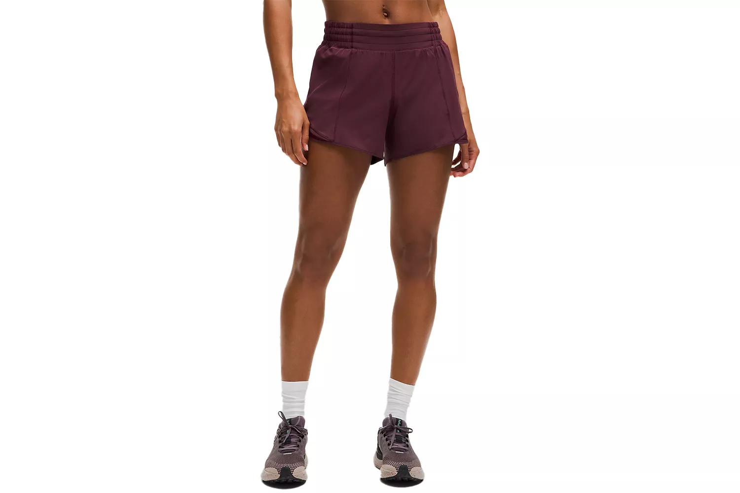 Lululemon Hotty Hot High-rise Lined Short with a 4-inch inseam.