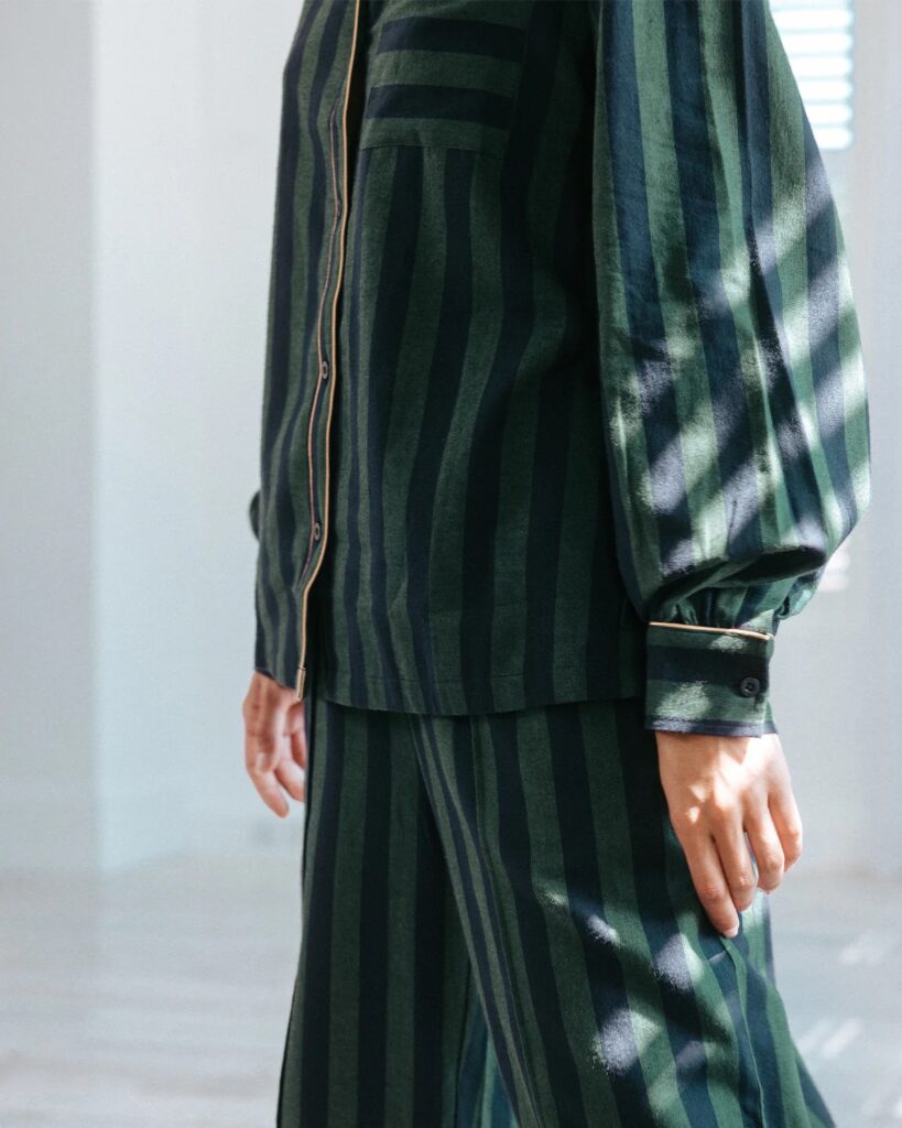 Close-up of soft brushed cotton pyjamas.