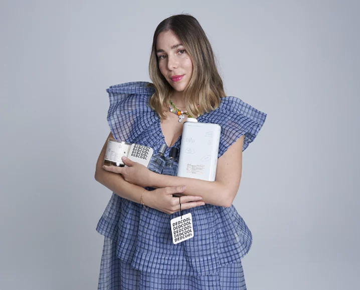 Close-up of high-quality sustainable clothing items made from organic materials