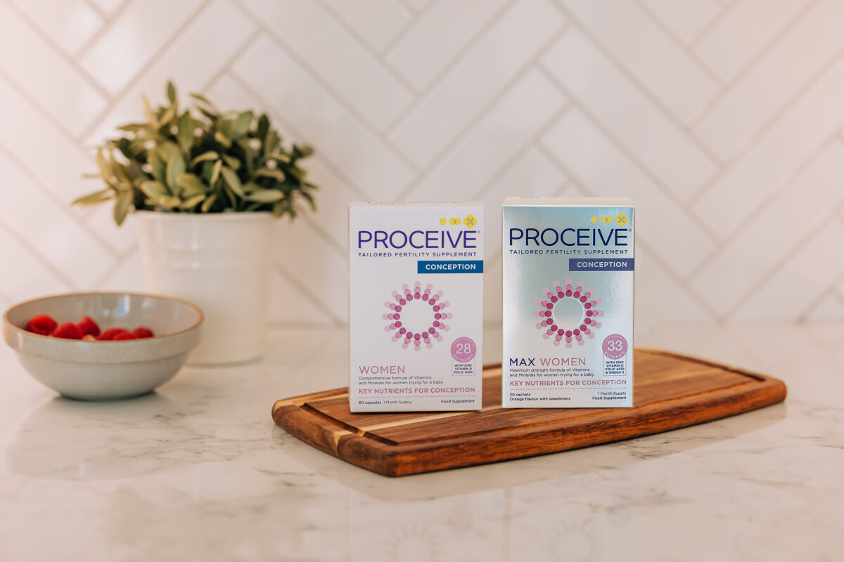 Close-up of premium prenatal vitamins and minerals designed for egg quality.